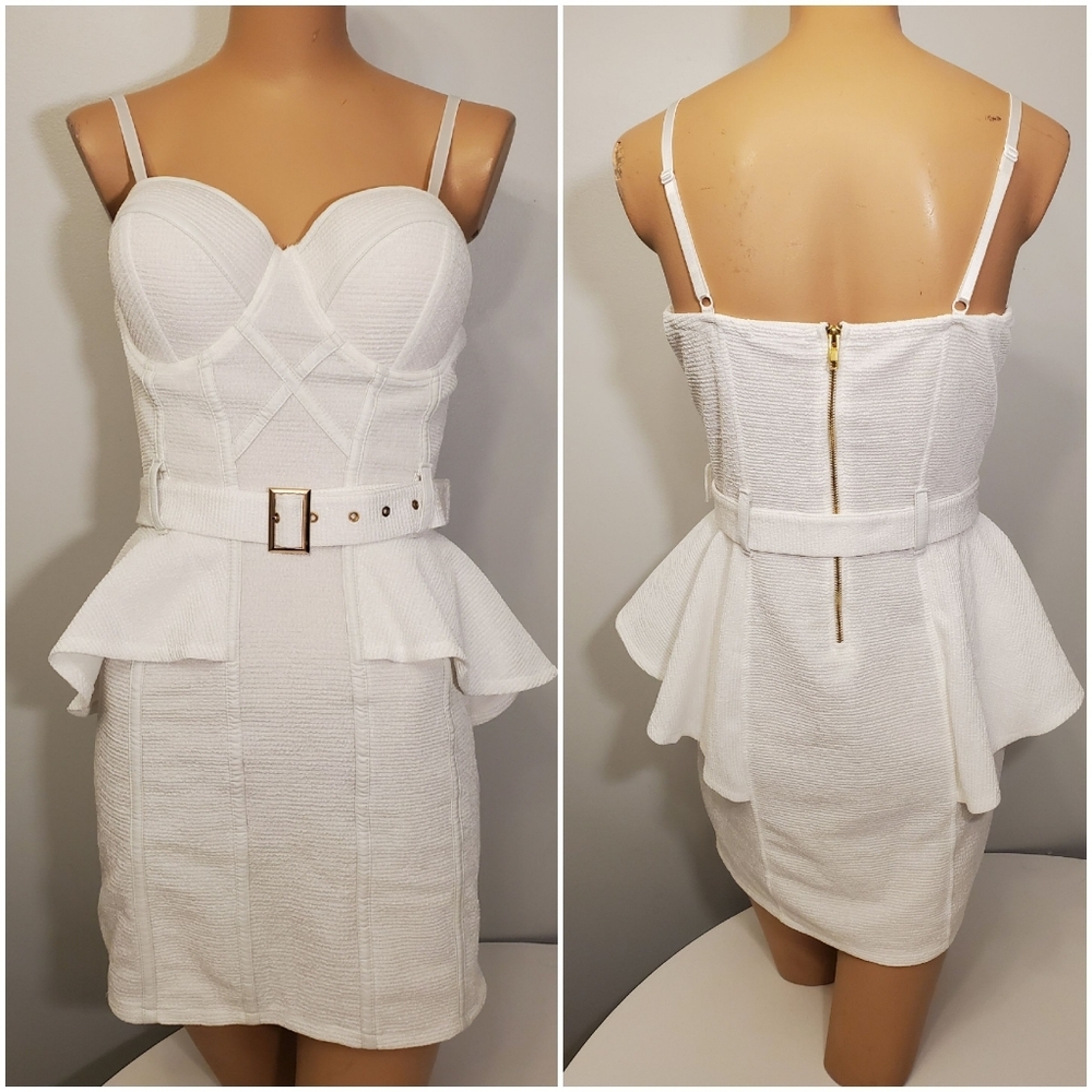 NWOT Entry White Sexy Mini Dress Size Large